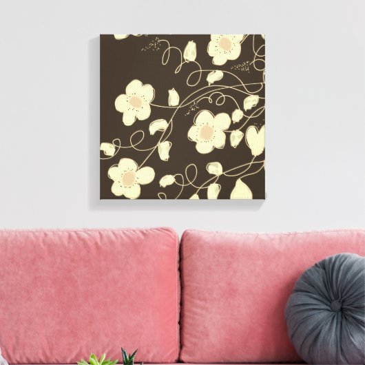 Dunkelbraun und Creme Leinwanddruck (Insitu (Wohnzimmer))