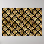 Dunkelbraun und Gold Art Deco Gemustert Poster<br><div class="desc">Reiche dunkelbraune und goldene Muster Verzierung.</div>