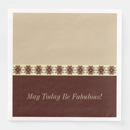 Dunkelbraun und Gold Serviette (Vorderseite)