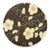 Dunkelbraun und Mandelschrank Pull Keramikknauf (Vorderseite)