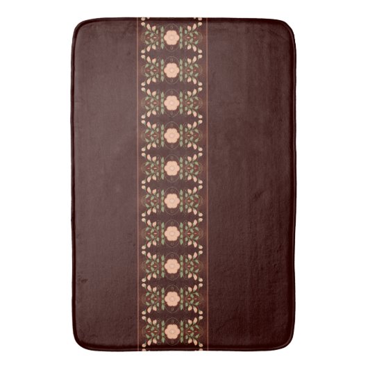 Dunkelbraun und Pfirsich Badematte (Vorderseite Vertikal)