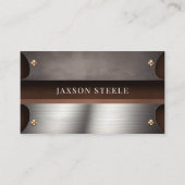 Dunkelbraun und Stahl Industrie Visitenkarte (Vorderseite)