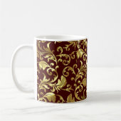 Dunkelbraun und Vintage Goldfäden Kaffeetasse (Links)