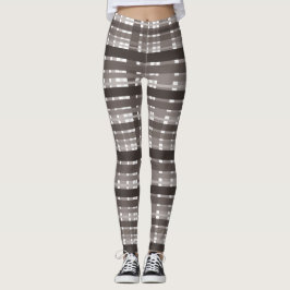 Dunkelbraun und Weiß Leggings