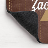 Dunkelbraun Vintage Pinstripe Retro Monogramm Mousepad (Ecke)
