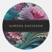 Dunkelbraune Aquarellschwarz Personalisiert Runder Aufkleber (Vorderseite)