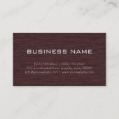 Dunkelbraune Beruflich-moderne Visitenkarte (Rückseite)