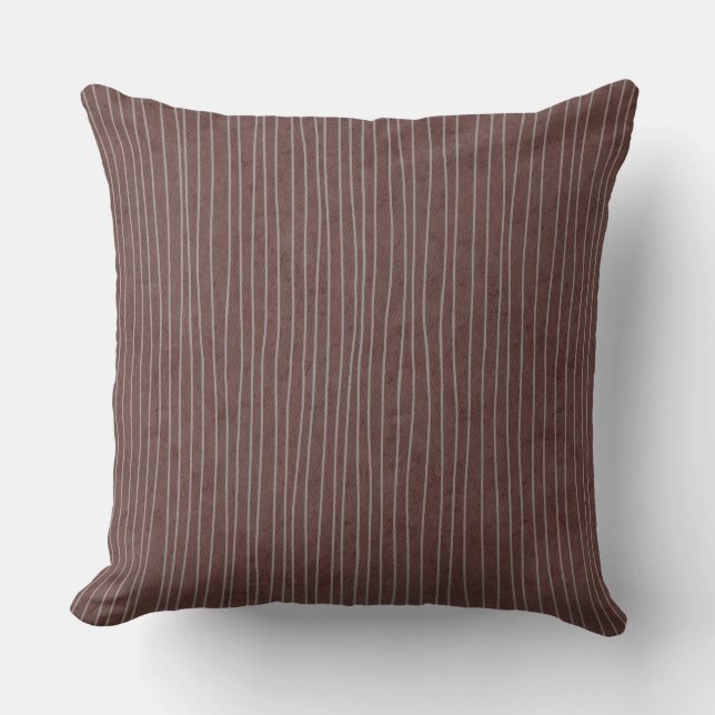 Dunkelbraune, blassfarbene Streifen Kissen (Vorderseite)