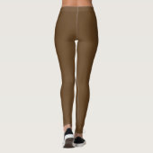 Dunkelbraune Farbe einfarbig Leggings (Rückseite)
