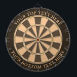 Dunkelbraune Farbtafel mit benutzerdefiniertem Tex Dartscheibe<br><div class="desc">Dartboard mit Retro-Brauntönen und zwei benutzerdefinierten Textbereichen. Sie können jede Farbe ändern,  indem Sie auf die Schaltfläche Anpassen klicken.</div>
