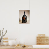 Dunkelbraune Flasche, wahrscheinlich Nailsea Poster (Küche)
