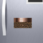 Dunkelbraune Glasglasbronze aus Leopard, metallisc Magnetische Visitenkarte