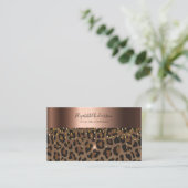 Dunkelbraune Glasglasbronze aus Leopard, metallisc Visitenkarte (Stehend Vorderseite)