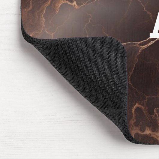 Dunkelbraune Glazed Marble Mousepad (Ecke)