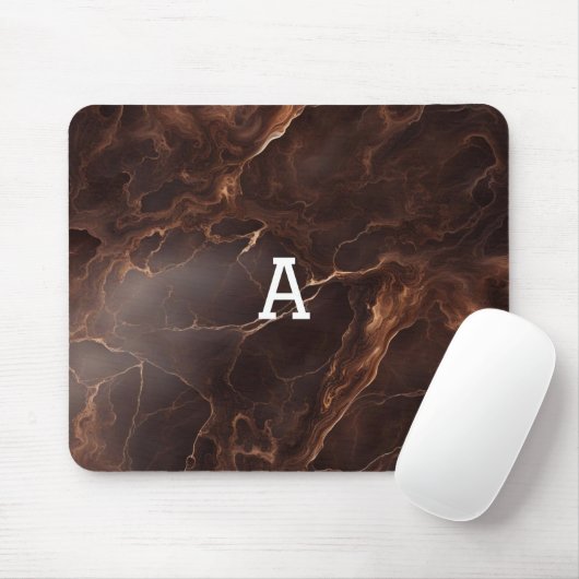Dunkelbraune Glazed Marble Mousepad (Mit Mouse)