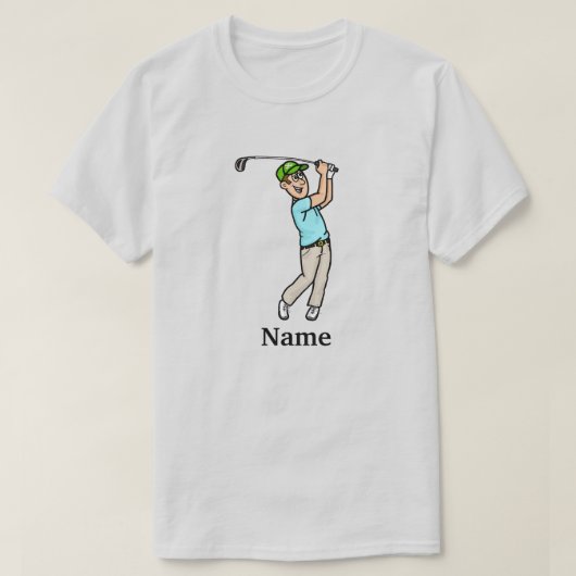 Dunkelbraune Haar Männchen Golfer Par-T-Shirt Typ  T-Shirt (Design vorne)