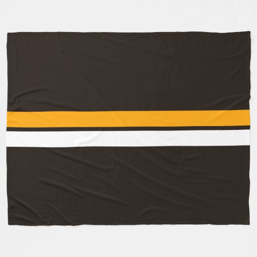 Dunkelbraune, hellgelbe Streifen Fleecedecke (Vorderseite (Horizontal))