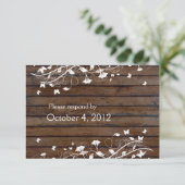 Dunkelbraune Holzhülle UAWG mit Umschlag RSVP Karte (Stehend Vorderseite)