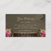 Dunkelbraune Holzkörner Pink Roses Naturbaum Bark Visitenkarte (Rückseite)