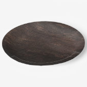 Dunkelbraune Holzpapierplatte Pappteller (Schrägansicht)