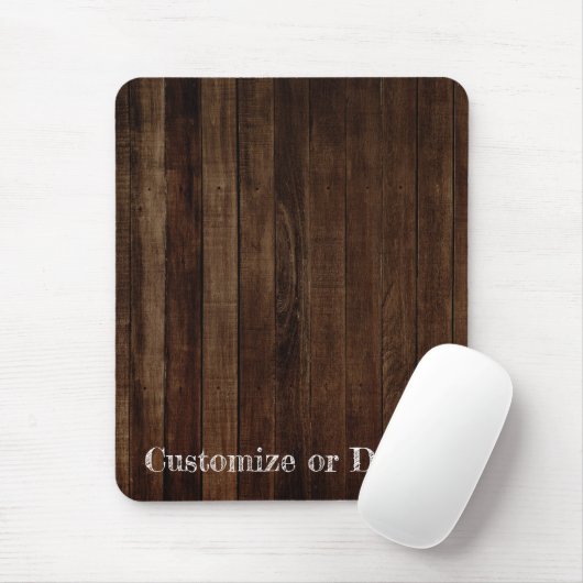 Dunkelbraune Holzplanen mit Personalisiertem Text Mousepad (Mit Mouse)
