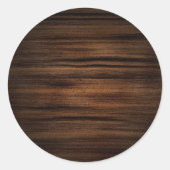 Dunkelbraune Holztextur Muster Runder Aufkleber (Vorderseite)