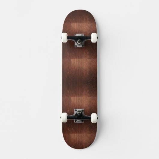 Dunkelbraune Holztextur Skateboard (Vorderseite)