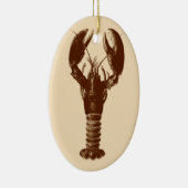 Dunkelbraune Hummer auf hellbeige Keramikornament (Rechts)