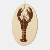 Dunkelbraune Hummer auf hellbeige Keramikornament (Links)