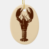 Dunkelbraune Hummer auf hellbeige Keramikornament (Hinten)
