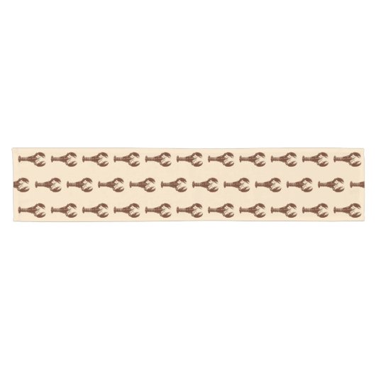 Dunkelbraune Hummer auf hellbeige Kurzer Tischläufer (Horizontal)