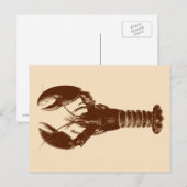 Dunkelbraune Hummer auf hellbeige Postkarte (Vorne/Hinten)