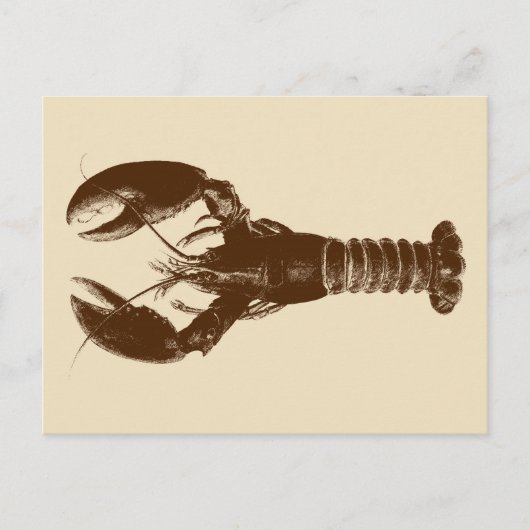 Dunkelbraune Hummer auf hellbeige Postkarte (Vorderseite)