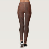 Dunkelbraune Imitate Holz Leggings (Rückseite)