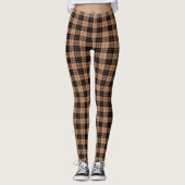 dunkelbraune karierte Leggings (Vorderseite)