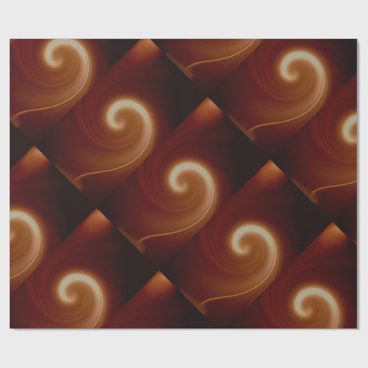 Dunkelbraune Lichtspirale Kunst Geschenkpapier (Flach)