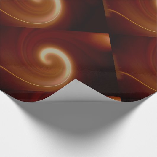 Dunkelbraune Lichtspirale Kunst Geschenkpapier (Ecke)