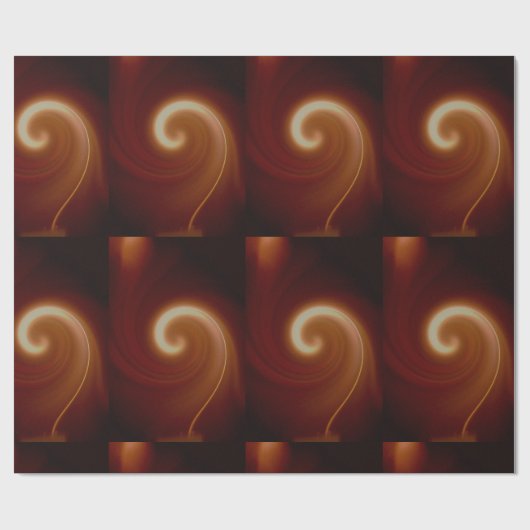 Dunkelbraune Lichtspirale Kunst Geschenkpapier (Flach)