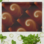 Dunkelbraune Lichtspirale Kunst Handtuch (Gefaltet)