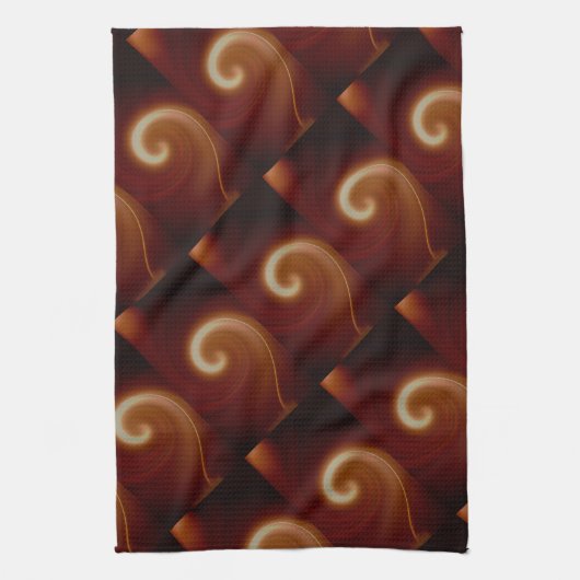 Dunkelbraune Lichtspirale Kunst Handtuch (Vertikal)