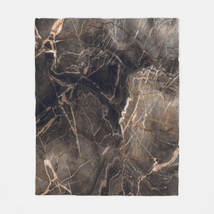 Dunkelbraune Marmorvene Fleecedecke