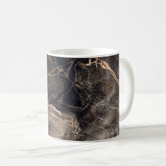 Dunkelbraune Marmorvene Kaffeetasse (VorderseiteRechts)