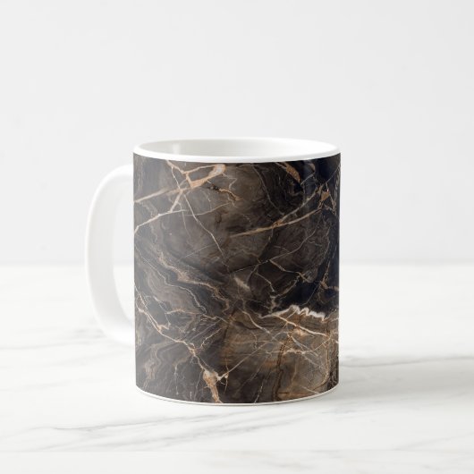 Dunkelbraune Marmorvene Kaffeetasse (Vorderseite Links)