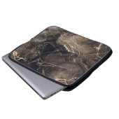 Dunkelbraune Marmorvene Laptopschutzhülle (Vorne Knopf)