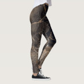 Dunkelbraune Marmorvene Leggings (Rechts)