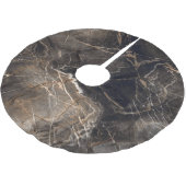 Dunkelbraune Marmorvene Polyester Weihnachtsbaumdecke (Schrägansicht)