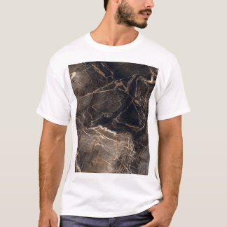 Dunkelbraune Marmorvene T-Shirt