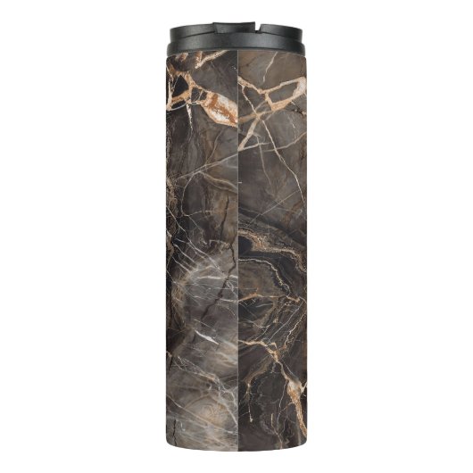 Dunkelbraune Marmorvene Thermosbecher (Rückseite)