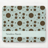 Dunkelbraune Mikro-Blumen in Salbeigrün Mousepad (Vorne)