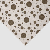 Dunkelbraune Mikroflorale Beige Seidenpapier (Detail)